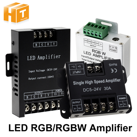 Amplificador LED RGBW/RGB DC12-24 V 24 a salida para RGBW/RGB LED tira repetidor de potencia consola controlador ► Foto 1/4