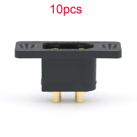 10 Uds Amass negro XT90E-M enchufe de la batería chapado en oro conector macho DIY piezas de conexión para Dron aeronave RC accesorios XT90E ► Foto 1/6