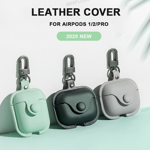 Funda para auriculares 3D para Airpods Pro 3, Funda de cuero de lujo auténtica para Apple Air Pods 2 1, fundas para auriculares, bolsas con correas ► Foto 1/6