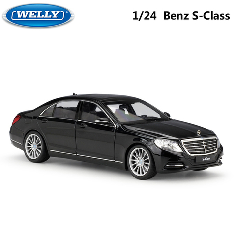 WELLY 1:24 escala modelo de simulación coche Benz Clase S clásico Diecast coche de Metal de coches de juguete de aleación para el regalo de los niños coche de juguete de colección ► Foto 1/5