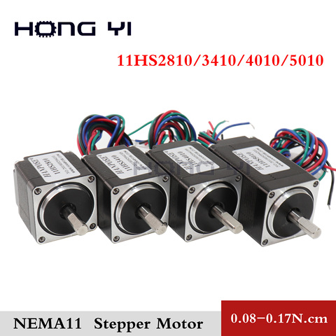 NEMA11 motor paso a paso híbrido 11HS2810 3410 5010 28x28x34mm 0.17N m 2 fases 4 cables de 1,8 grados para 3D maquinaria médica ► Foto 1/6