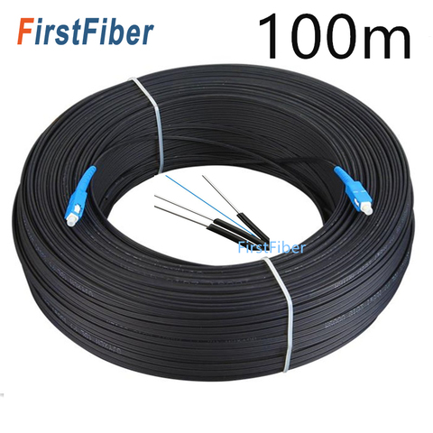 Cable de caída de Fibra óptica FTTH de 100m SC UPC modo único Simplex LC parche de Fibra óptica para exteriores Cable de caída Cable de Fibra ► Foto 1/4