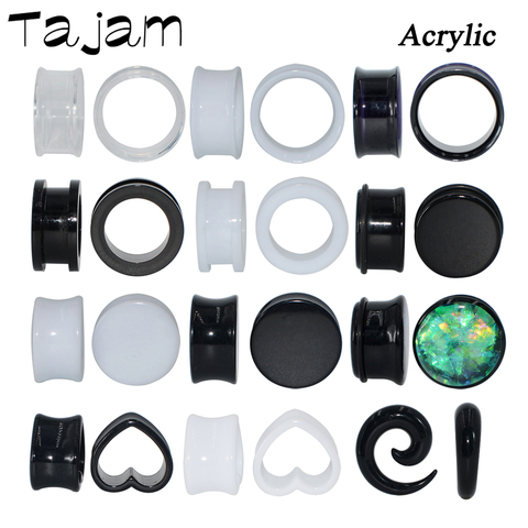 Expansor de doble sillín curvo Unisex, joyería para Piercing corporal, acrílico, 6-25mm, 1 par ► Foto 1/6