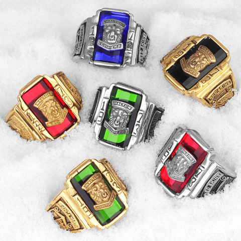 Walton Tiger-anillos de acero inoxidable con diamantes de imitación para hombre, joyas de motorista de lujo, venta al por mayor, 1973 ► Foto 1/6