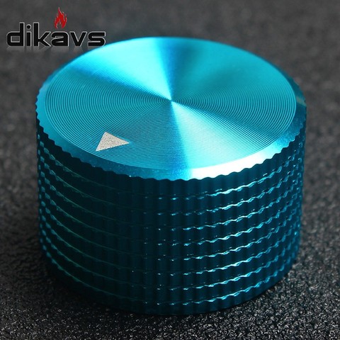 Perilla de aluminio de alta calidad, perilla de potenciómetro de 100%, 25x15mm, ajuste de volumen de Audio, azul, 1 Uds. ► Foto 1/2