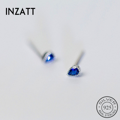 INZATT-Pendientes minimalistas para mujer, de gota de agua de circonia, plata de ley 925 auténtica, joyería fina para fiesta, ► Foto 1/6