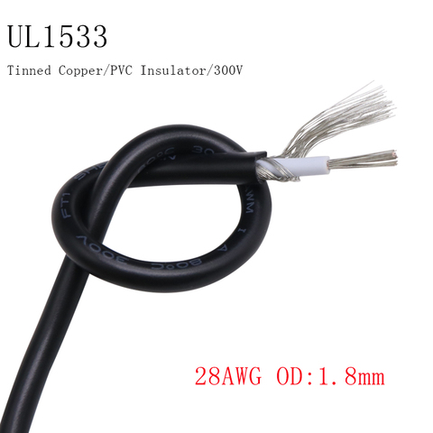 Cable de señal de Cable blindado, 28AWG UL1533, canal de Audio, 1 núcleo único, auriculares electrónicos, Cable de protección antiinterferencia de cobre ► Foto 1/2