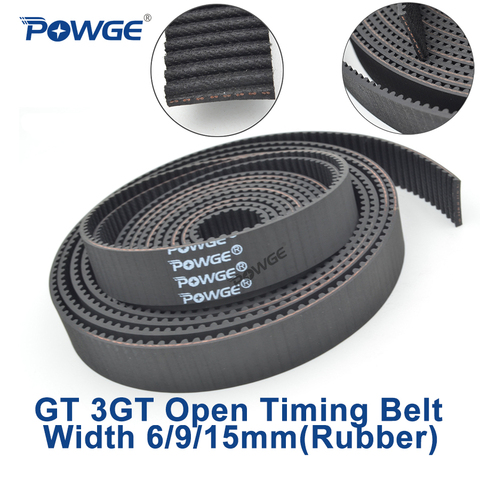 POWGE GT 3GT abierto síncrono momento cinturón ancho 6/9/15mm 3GT-6/3GT-9/3GT-15 de Backlash pequeño precisión de posicionamiento 3GT cinturón ► Foto 1/6