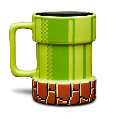 De dibujos animados Super Mario alcantarilla Pixel 3D taza de café de cerámica para el hogar, Oficina de té de la leche de agua tazas taza para regalos de cumpleaños Festival ► Foto 1/6