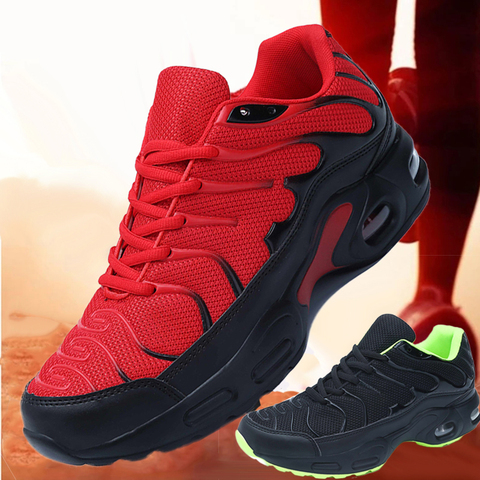 Zapatillas de correr para hombre, zapatos deportivos de 47 yardas, informales de malla con cojín de aire negro, tendencia de moda de color rojo, 46 yardas, novedad de 2022 ► Foto 1/6