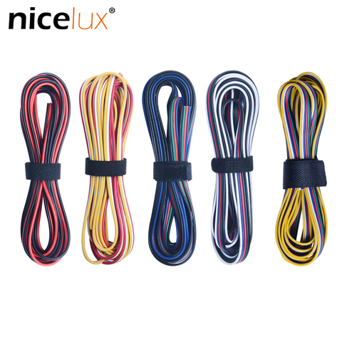 2/ 3/4/5/6pin 20AWG 22AWG calibre Cable eléctrico de cobre estañado de PVC aislado de extensión de Cable de conexión RGB RGBW RGBWW ► Foto 1/6