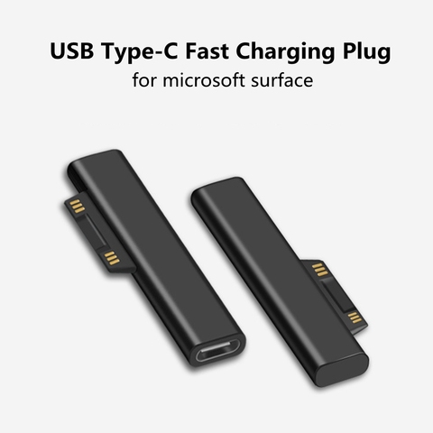 Convertidor de enchufe de carga rápida USB C PD para Microsoft Surface Pro 3 4 5 6 Go, conector adaptador USB tipo C hembra para superficie de portátil ► Foto 1/6