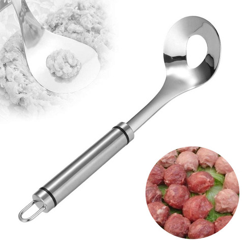 Cuchara antiadherente de acero inoxidable para albóndigas, utensilio de cocina para exprimir, utensilio de cocina para carne ► Foto 1/3