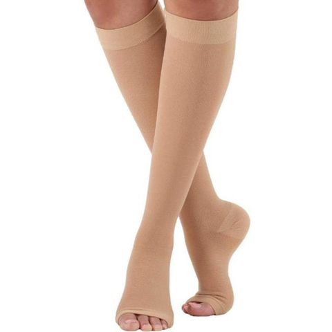 S-XL de compresión elástica para mujer, medias de compresión hasta la rodilla con punta abierta, para venas varicosas ► Foto 1/6