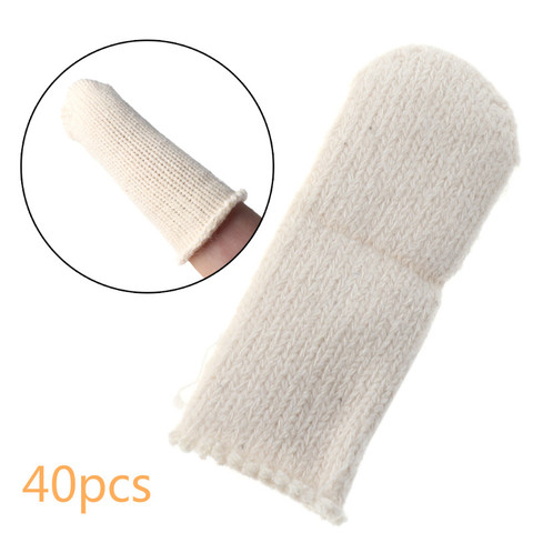 Protectores de dedos de algodón para evitar impresiones de protección, herramienta de esmalte artesanal para limpieza, 40 Uds. ► Foto 1/4