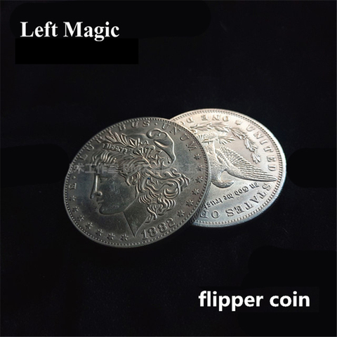 La cena de Flipper de la moneda de dólar Morgan monedas trucos de Magia cerca de Magia ilusión accesorios truco Prop magos ► Foto 1/6