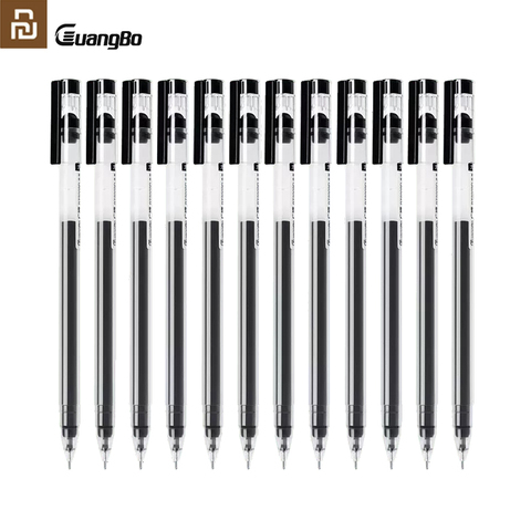 12 Uds Youpin bolígrafos de Gel Guangbo de pluma 0,5 MM negro tinta de gran capacidad de la pluma de gel de secado rápido pluma escribir bien bolígrafo en forma de bala ► Foto 1/6