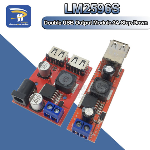 LM2596 LM2596S salida USB Dual 9V / 12V / 24V / 36V interruptor del cargador de coche 5V DC-DC módulo de fuente de alimentación 3A regulador Buck convertidor ► Foto 1/6