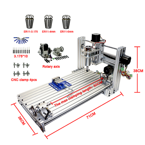 CNC router mini DIY cnc máquina de 3060 Puerto USB fresadora máquina de grabado máquina de 6030 con Mach3 ER11 collet kit de herramientas ► Foto 1/6