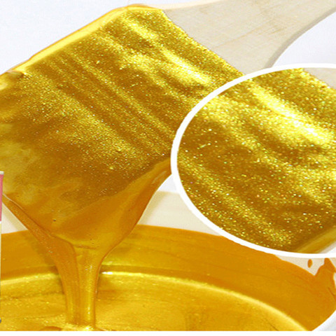 Pintura de oro brillante con estampado en caliente, laca de Metal, pintura de madera, pintura insípida a base de agua, se puede aplicar en cualquier superficie, 100g / 1kg ► Foto 1/6