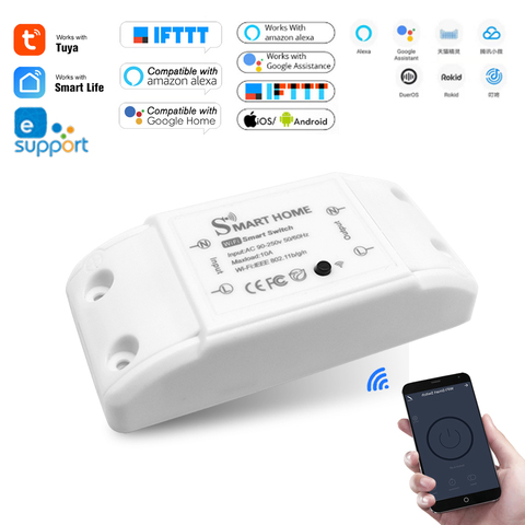 Interruptor remoto inalámbrico inteligente con Wifi para el hogar, módulo de Controlador de luz LED, domótica, Alexa, Google Home, aplicación eWelink ► Foto 1/6