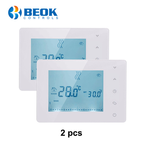 Termostato programable para caldera de Gas, regulador de temperatura de calefacción para habitación, pantalla táctil inalámbrica, BOT-X306, 2 uds. ► Foto 1/1