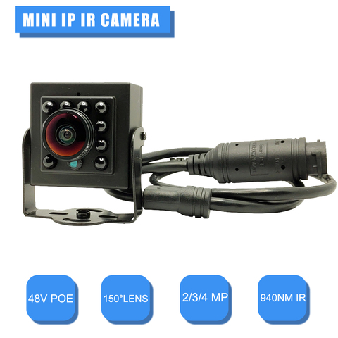 Minicámara IP POE de 2MP/3MP/4MP, visión nocturna, gran angular, 1,8 MM, Audio, cámara de seguridad, cámara pequeña de vigilancia ► Foto 1/6