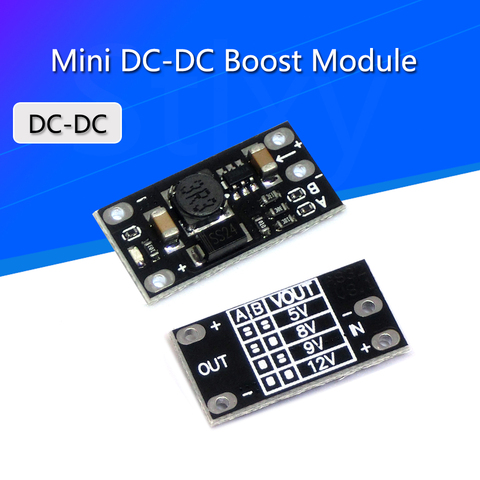 Mini DC-DC Elevador de potencia 3V 3,2 V 3,3 V 3,7 V 5V 9V 12V regulador de voltaje Módulo de placa PCB puede 5V/ 8V/ 9V 9V ► Foto 1/6