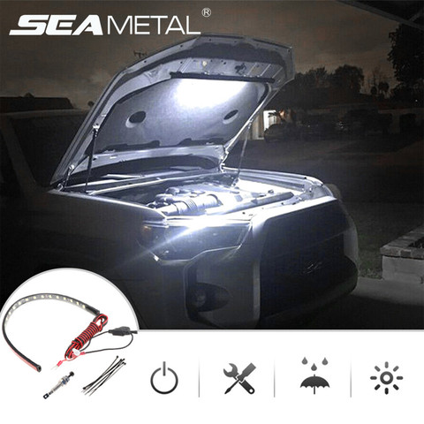 Kits de luces LED para debajo del capó, barra de luces impermeable de 14 pulgadas para tapa de capó, tira de luces LED de encendido/apagado automático, ajuste Universal para la mayoría de coches ► Foto 1/6