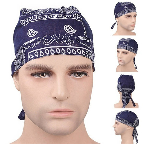 Sombrero de motorista con estampado de Cachemira para hombre y adulto, gorro Bandana con Calavera, gorro, pañuelo para cabeza, gorro de calavera ► Foto 1/6