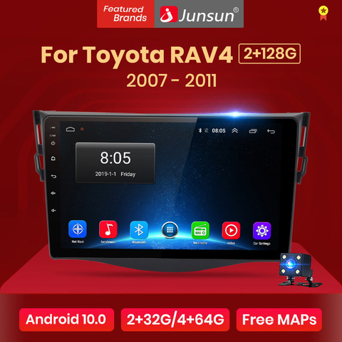 Junsun-Radio Multimedia V1 Pro con GPS para coche, Radio con reproductor, navegador, RDS, 2 din, dvd, 4 GB + 64 GB, para Toyota RAV4, Android 10,0, Rav4, 2006-2012 ► Foto 1/6