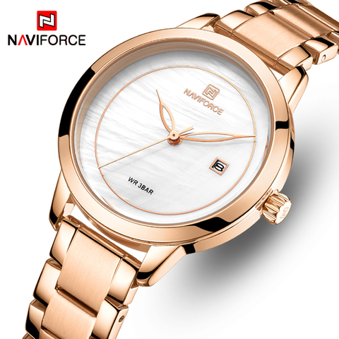 Reloj NAVIFORCE de lujo para Mujer, a prueba de agua Simple Reloj de pulsera de cuarzo para Mujer, relojes casuales de moda para Mujer, Reloj para niña ► Foto 1/6