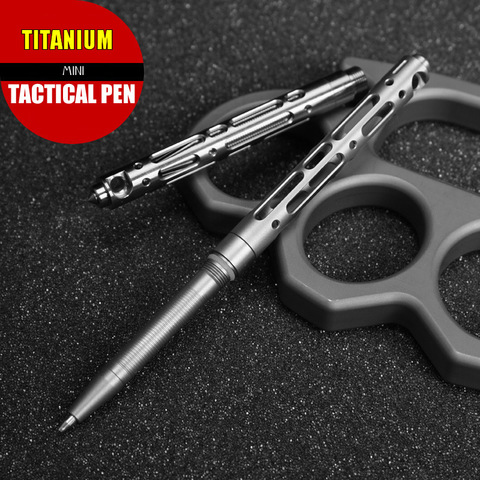 Mini bolígrafo táctico de titanio TC4, herramienta EDC de autodefensa para exteriores, llavero de bolsillo, bolígrafo de escritura de negocios, bolígrafo de colección ► Foto 1/6