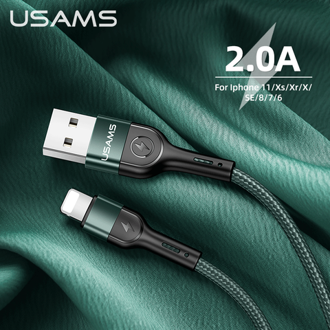 USAMS USB tipo C Lightning Cable para Iphone 11 pro max Xs Xr X SE 8 7 6 plus 6s 5s ipad aire mini USB C de carga rápida Cable de datos ► Foto 1/6