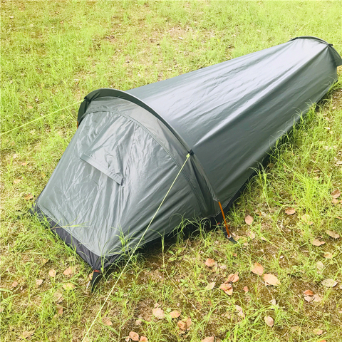 Ultraligero de la tienda de Camping mochila tienda de campaña turística saco para dormir al aire libre Bivy bolsa tienda impermeable sola persona de vivac tienda ► Foto 1/6