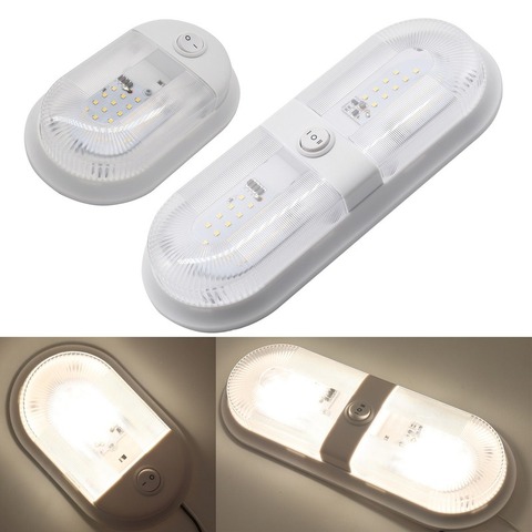 Lámpara led de techo para Interior, 10-24V, 24/48LED, para RV, barco marino, yate, cabina de techo con interruptor independiente, luces led para coche ► Foto 1/5