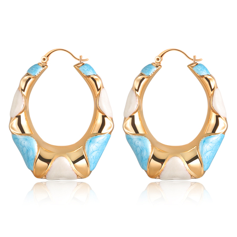 CWEEL pendientes de aro grande Color oro pendientes de moda para las mujeres 2022 declaración boda fiesta pendientes de mujer ► Foto 1/6