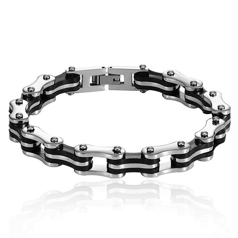 Pulsera Punk de acero inoxidable para hombre, cadena para bicicleta y motocicleta, joyería, regalo de amistad, estilo Popular ► Foto 1/6