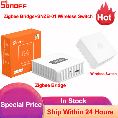 Sonoff-interruptor inteligente Zigbee para el hogar, dispositivo de SNZB-01 inalámbrico táctil, funciona con el puente Zigbee a través de la aplicación Ewelink ► Foto 1/6