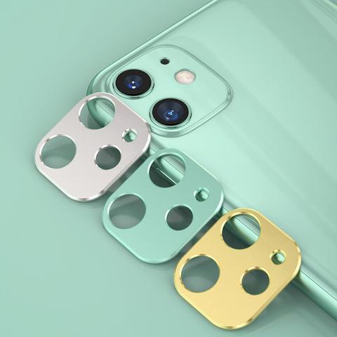 Metálico Lente de teléfono móvil funda de protección para iPhone 11 Pro Max lentes de cámara Protector de parachoques anillo Smartphone caso volver Lente ► Foto 1/6