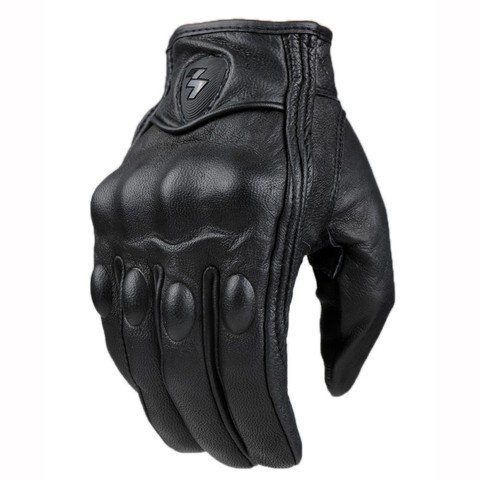 Guantes perforados de cuero para Moto, negros, M/L/XL ► Foto 1/6