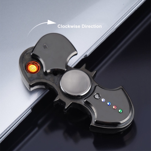 Spinner de juguete con USB, mechero electrónico de 3 variedades, luces LED, encendedor de cigarrillos y Spinner de mano de juguete, encendedor de arco de Plasma, regalo para hombre ► Foto 1/6