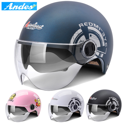 Casco de motocicleta eléctrica para hombre y mujer, visera Dual y simple, para verano ► Foto 1/6