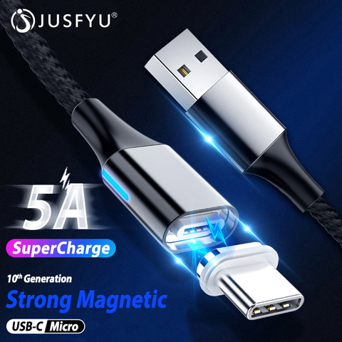 Cable magnético 5A para móvil, cable Micro usb tipo C de carga súper rápida para Huawei P30, Samsung, xiaomi redmi note 8 pro, iphone XR ► Foto 1/6