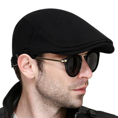 Gorra plana para hombre y mujer, gorro cálido salvaje, boina de algodón, gorros de hip hop, Moda de Primavera y otoño, color sólido, nueva ► Foto 1/5