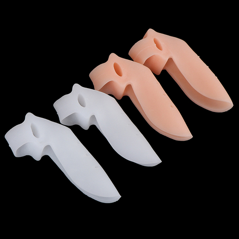 2 uds silicona con Gel para pies dedos separador de dedos de dos agujeros dedo pulgar Valgus juanete Protector ajustador Hallux Valgus protección cuidado de los pies ► Foto 1/6