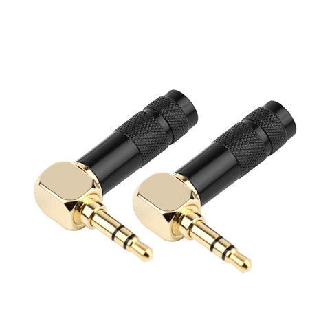 2 uds. De conector de Audio de 3,5mm, 90 grados, 1/8 