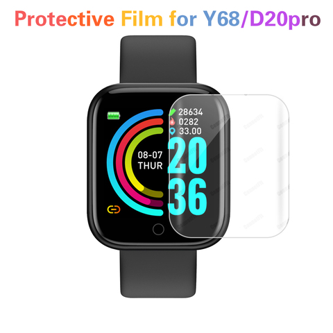 1/2 Uds hidrogel de película protectora para D20 relojes inteligentes protección cubierta de película Protector de pantalla para Y68 accesorios para pulsera inteligente ► Foto 1/6