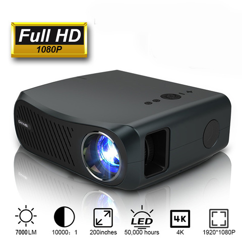 CAIWEI completo HD proyector A12 1920x1080P Android 6,0 (2G + 16G) WIFI LED MINI proyector de cine en casa 3D proyector de vídeo de 4K ► Foto 1/6