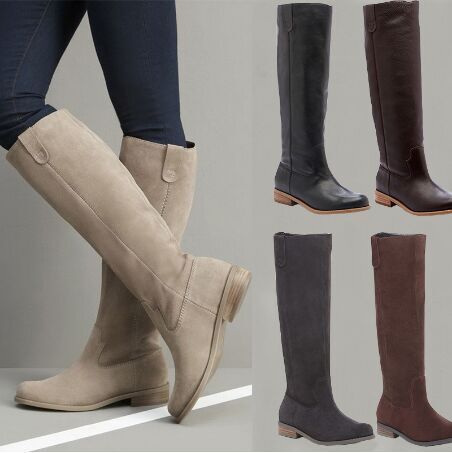 Botas planas De piel sintética para Mujer, botas con acabado mate, sin cordones, para invierno, rtg6 ► Foto 1/5